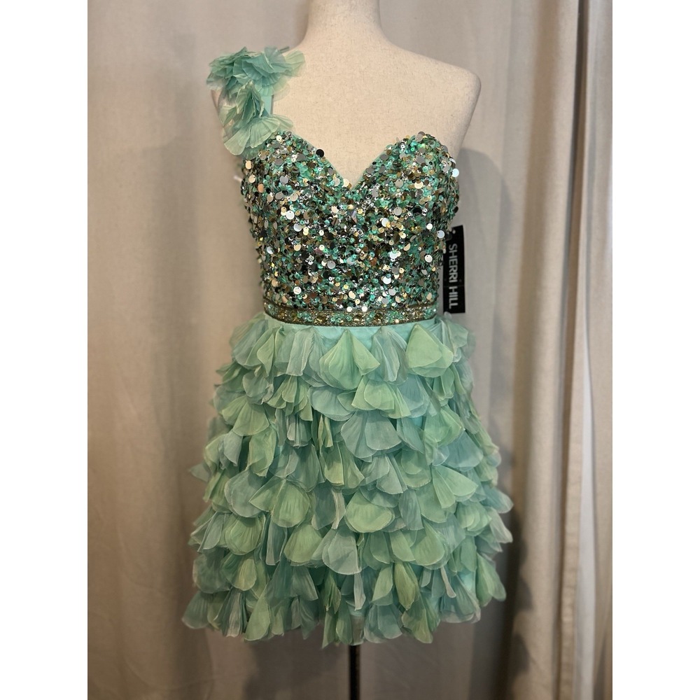 Sherri Hill Dress Size 8 100% Silk‎ NWT